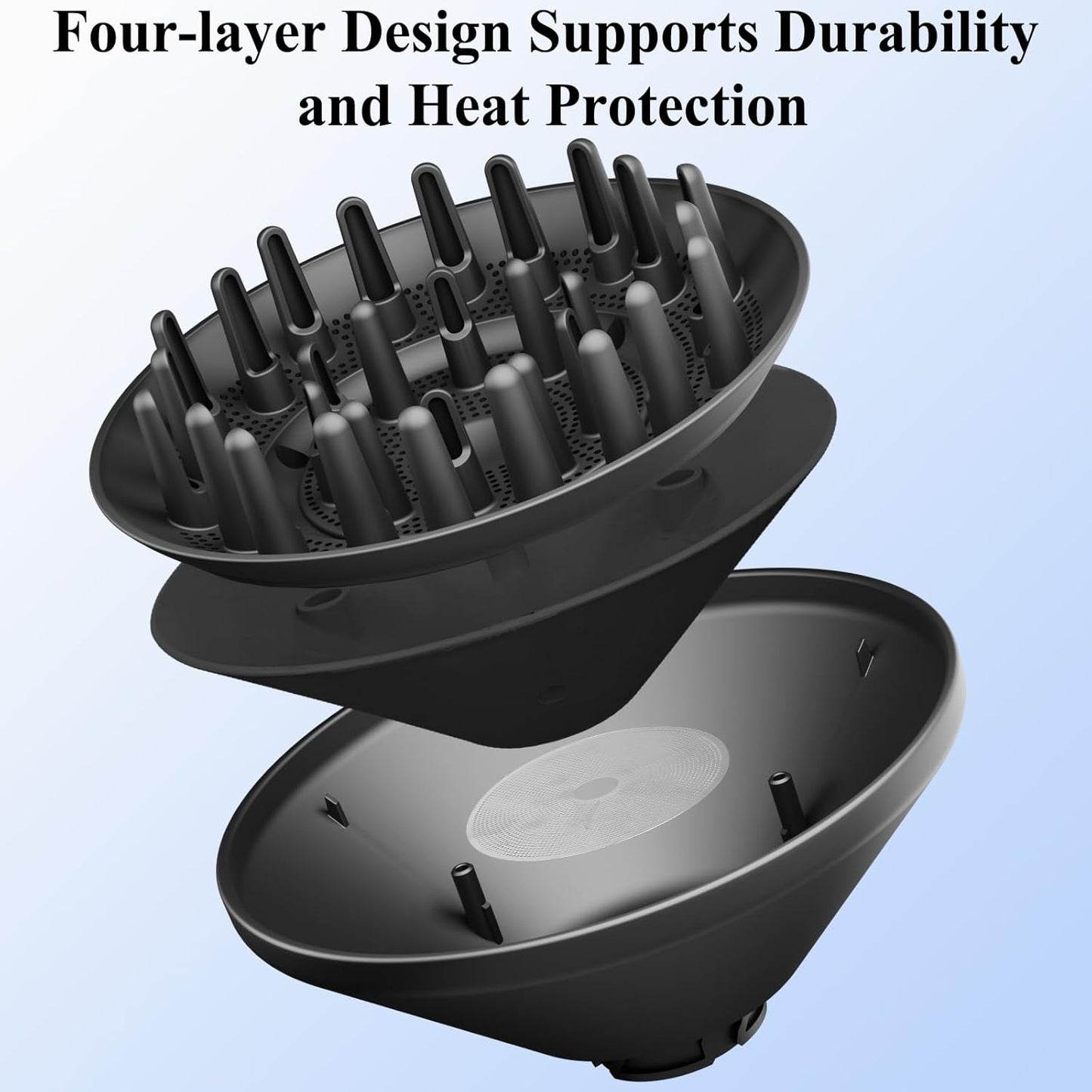 Shark FlexStyle Large Diffuser Attachment - Upgraded Nozzle for Faster, Defined Wavy & Curly Hair - Black
