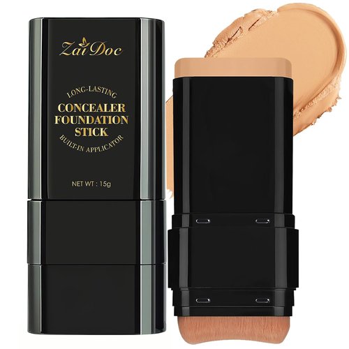 Regine Switzerland Foundation Stick - Dual-Ended 2-in-1 Longwear & Waterproof Concealer for Dark Circles & Blemishes - 2.09 oz (04#)