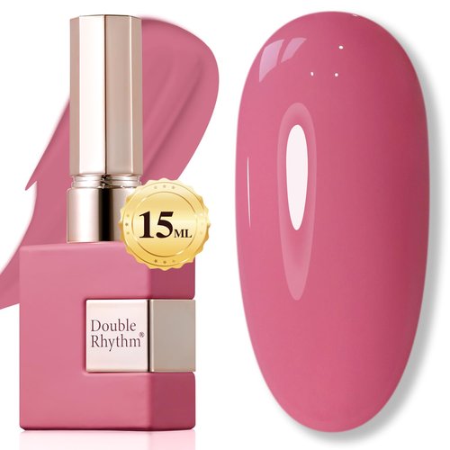 Double Rhythm 15ML Gel Polish Pure Sheer Same Color Same Bottle Soak Off Gel Polish Art Manicure Salon DIY at Home for Women (Rose Pink-A1473)