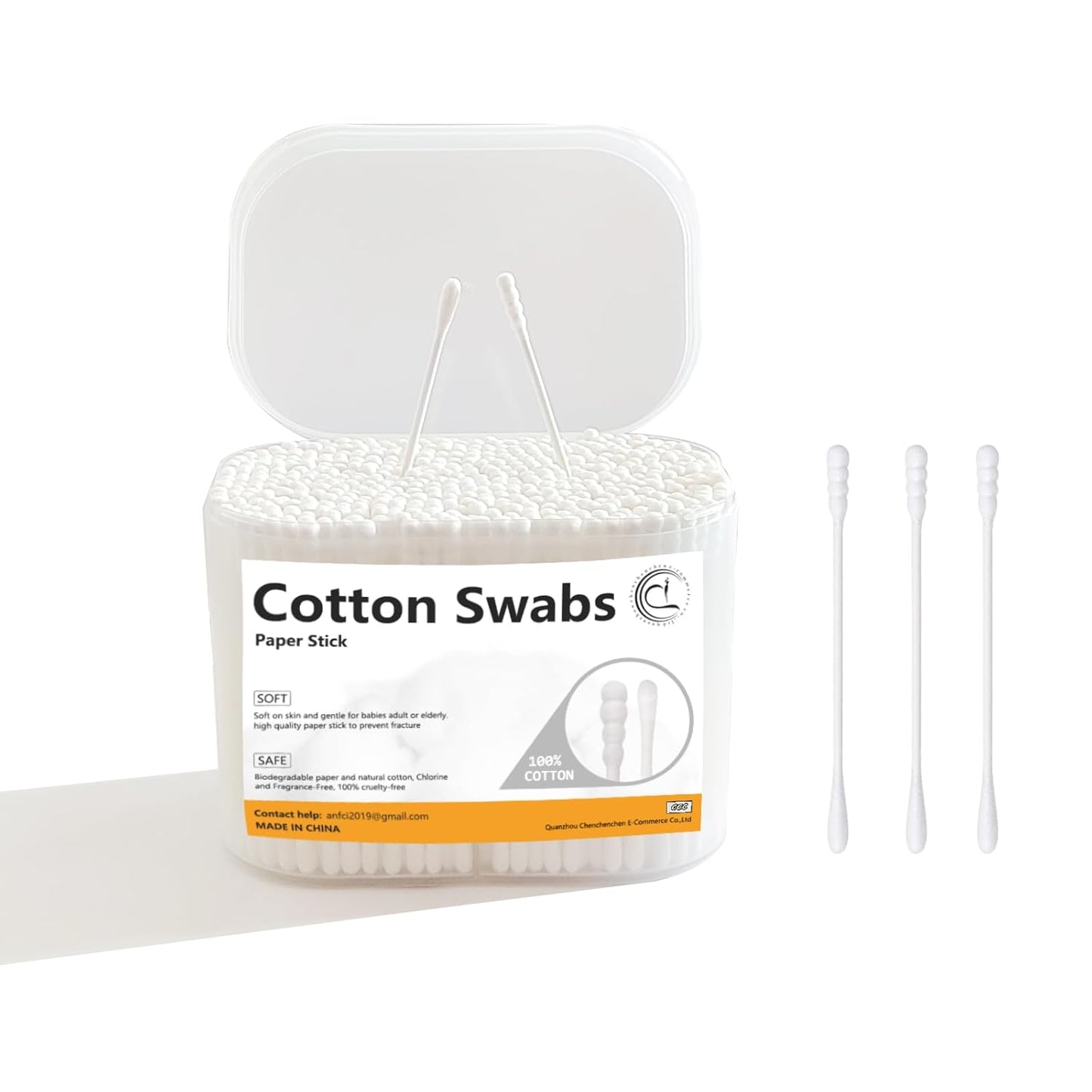 Skiennix Mini Cotton Swabs - 1000 Count Spiral/Round Cotton Swabs for Personal Care & Cleaning