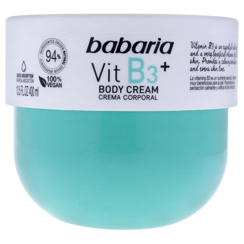 Babaria Vit B3+ Body Cream - 24-Hour Hydration for Sensitive Skin | Essential Nourishment 13.5 FL. OZ
