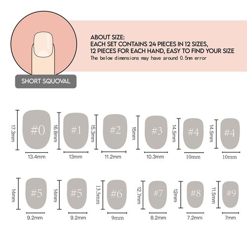 GLAMERMAID Extra Short Press on Nails, Nude Pink Fake Nails Short Squoval, Coral Pink Natural Square Glue on Nails, Light Pink Acrylic False Nails, Reusable Spring Glossy Round Fake Nails for Women