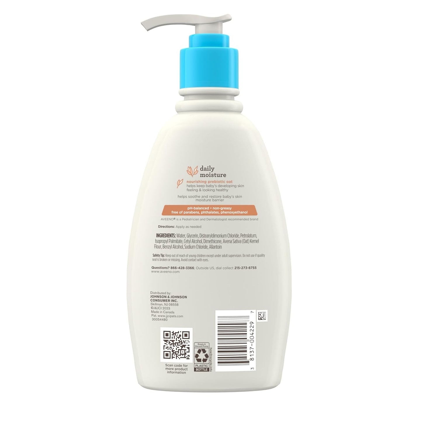 Aveeno Baby Daily Moisture Body Lotion - Hypoallergenic & Fragrance-Free for Sensitive Skin | 12 fl. oz