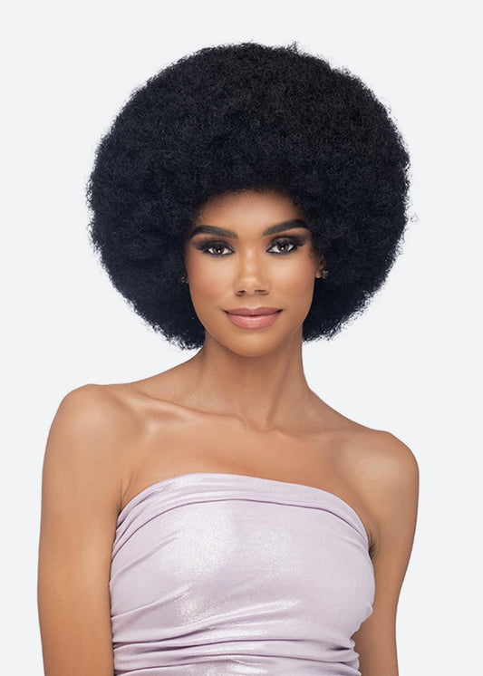 Amore Mio Hair Collection's AW-AFRO, MED SIZE AFRO CURL REGULAR WIG, Color Red - Perfect for Halloween and Special Events!