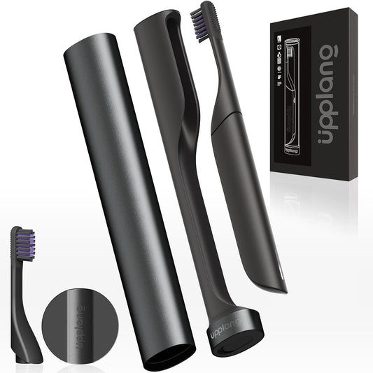 Skiennix Electric Toothbrush - Portable Sonic Travel Toothbrush with USB-C Rechargeable Case | Waterproof, Smart Timer, Slate Gray