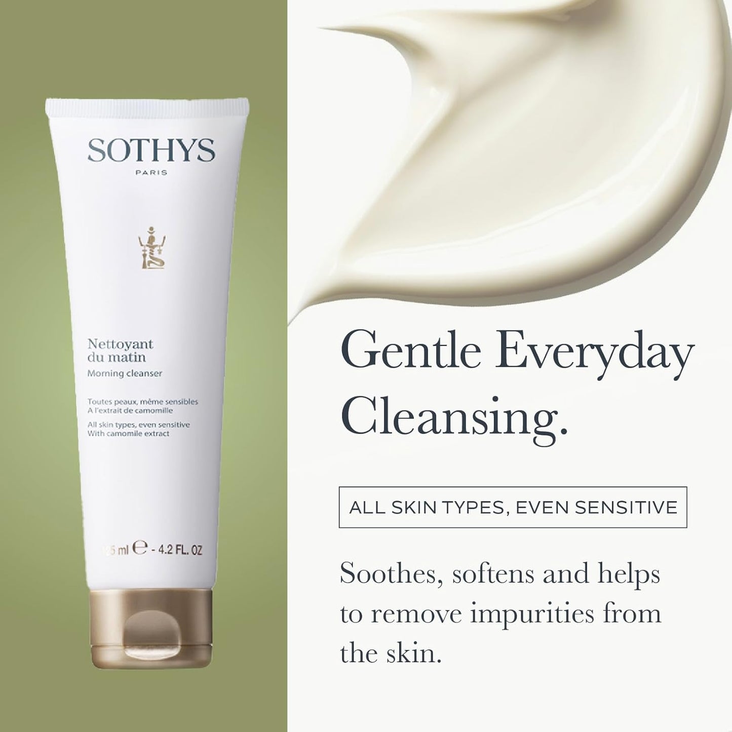 SOTHYS Morning Cleanser - Hydrating Daily Face Cleanser Cream | Gentle Makeup Remover for All Skin Types