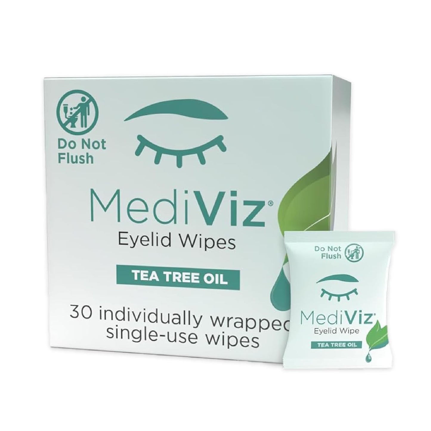 Skiennix Tea Tree Eyelid Cleanser Wipes - Soothing 30 Single-Use Towelettes for Dry Eye Relief