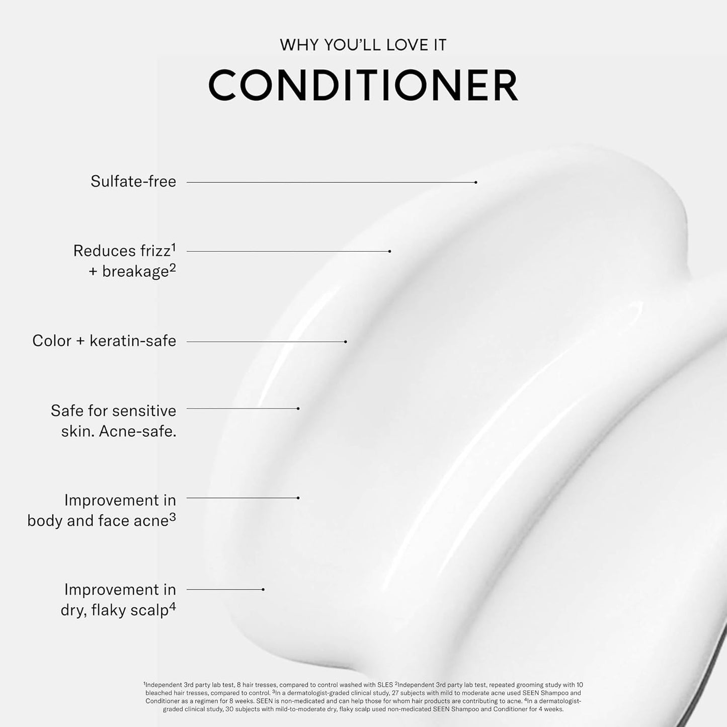 SEEN Conditioner - Non-Comedogenic Hair Care for Sensitive, Eczema & Acne-Prone Skin - Dermatologist-Developed