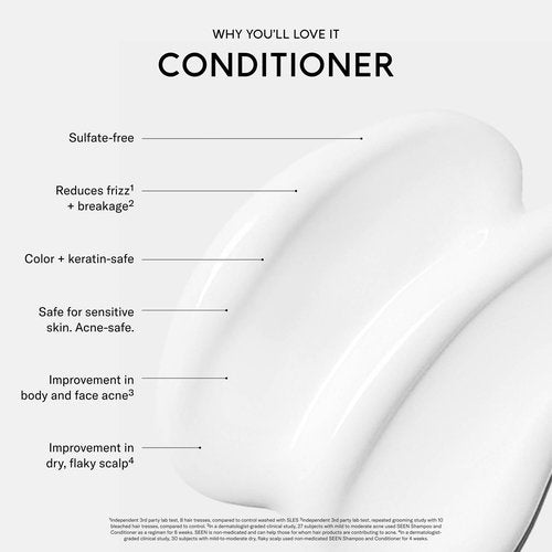 SEEN Conditioner, Fragrance Free - Non-Comedogenic Hair Conditioner - Dermatologist-Developed - Safe for Sensitive, Eczema & Acne Prone Skin