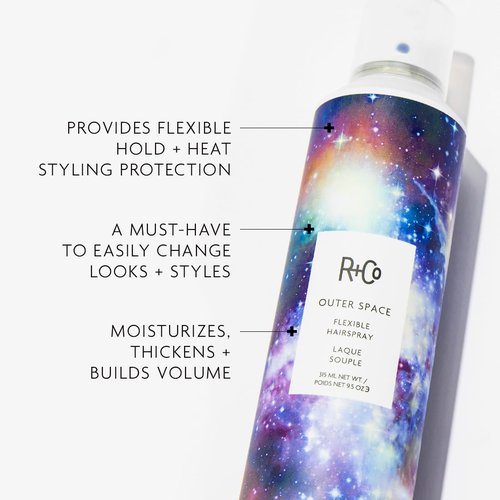 R+Co Outerspace Flexible Hairspray - Lightweight, Sticky-Free Formula for Everyday Use | Vegan | 2.2 Oz