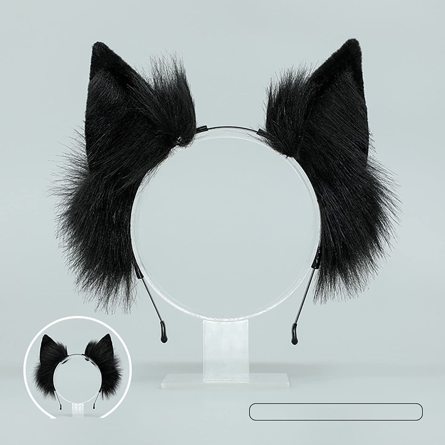 Faylay Wolf/Fox/Cat Ear Cosplay Headwear Girl Accessories Handmade Hairband Furry Ear Faux Fur Headband (04-4 Black)