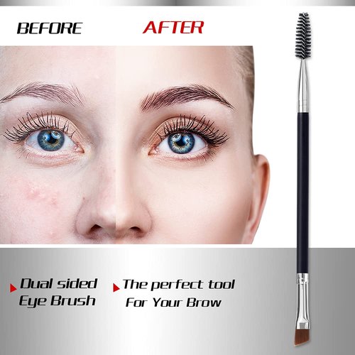 Regine Switzerland Duo Eyebrow Brush - Angled Brush with Spoolie & Eyelash Comb - 1 Piece