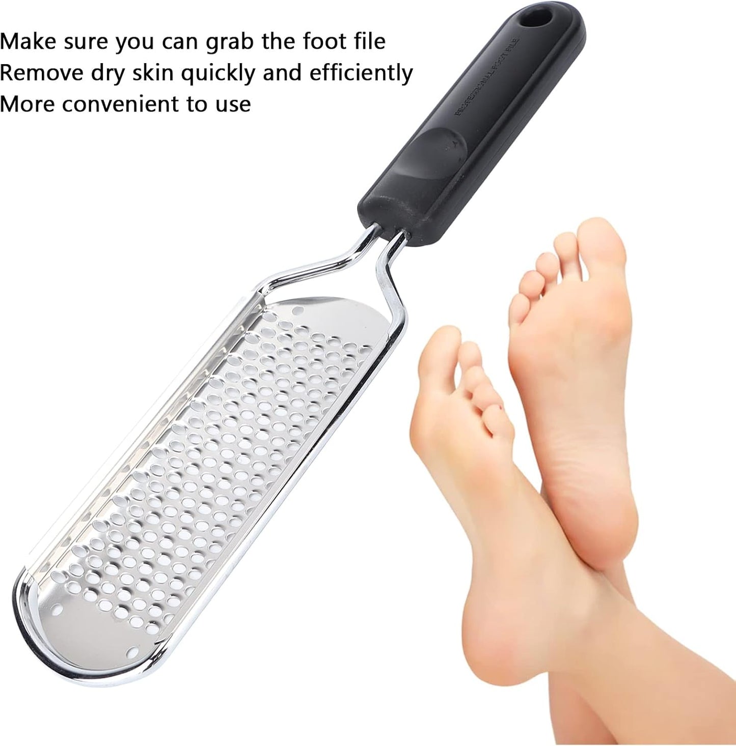 Skiennix Colossal Pedicure Rasp Foot File - Professional Stainless Steel Hard Skin Remover | Detachable Design for Wet & Dry Use