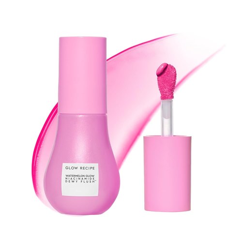 Glow Recipe Niacinamide Dewy Flush Tinted Liquid Blush Serum - Hydrating & Brightening Soft Pink Tint - Dragon Fruit Flush (0.4 oz)
