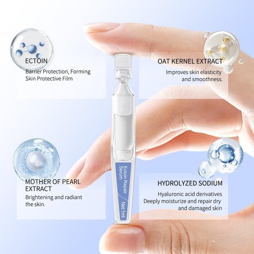 Ectoin Hydrating Repair Facial Serum Ampoule - Deep Moisture & Anti-Aging Formula | 30 Single-Use Ampoules