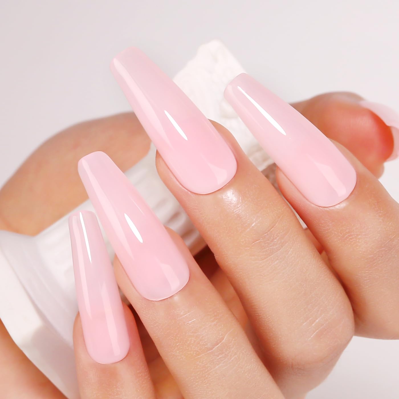 Imtiti Rubber Base Gel Polish, 15ML Nude Pink Color Base Gel For Nails Builder Gel Sheer Jelly Gel Nail Polish Strengthener Gel Nail For Starters DIY Nail Art Soak Off UV LED