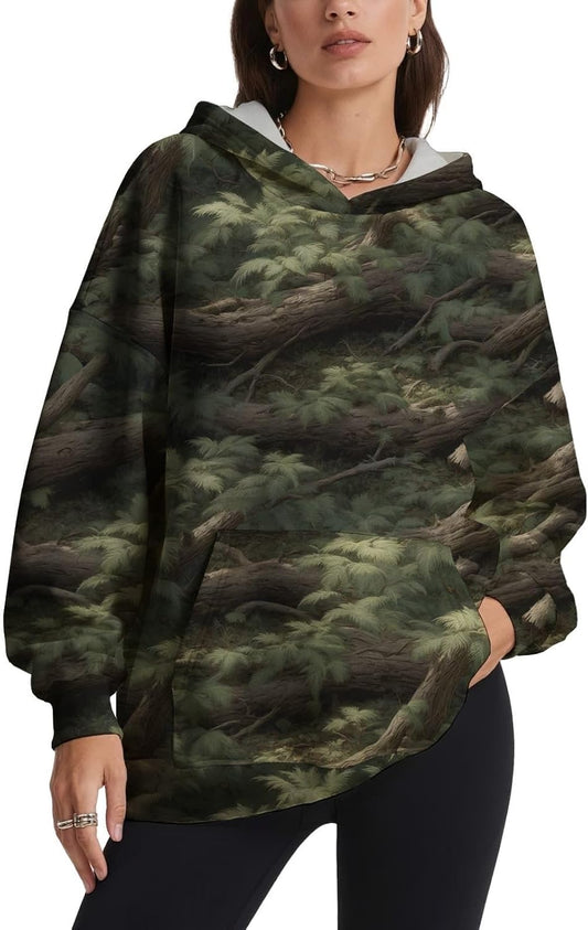 ZOCANIA Women's Camo Sweatshirt - Long Sleeve Crewneck with Pockets | Stylish Camouflage Design