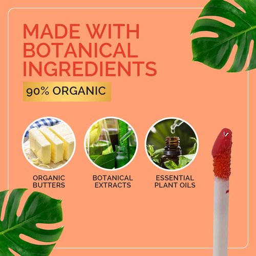 LUV+CO Lip Gloss - 90% Organic Moisturizing Formula | Non-Sticky Shine | Gold Glitter & Bronze Bollywood, 7ml