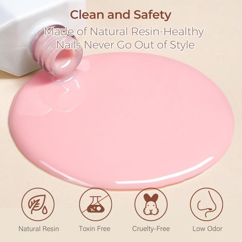 AILLSA Milky Pink Gel Nail Polish Natural Nude Jelly Gel Polish Light Color Translucent Nude Polish Sheer Pink Neutral Nails Soak Off U V Gel for French Manicure Nail Salon at Home 0.51 Fl Oz/GB90