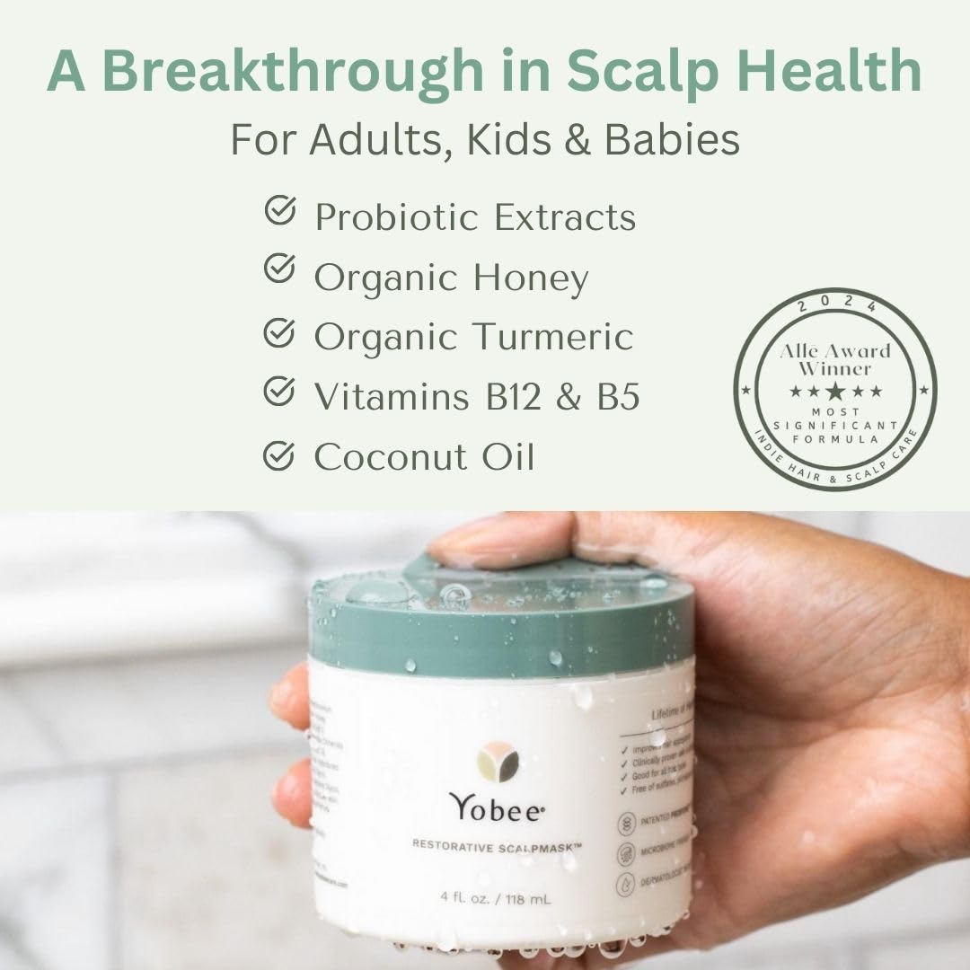 Yobee Restorative Scalp Mask | Dry Scalp Treatment with Probiotic Extracts & Organic Honey - 4 fl oz