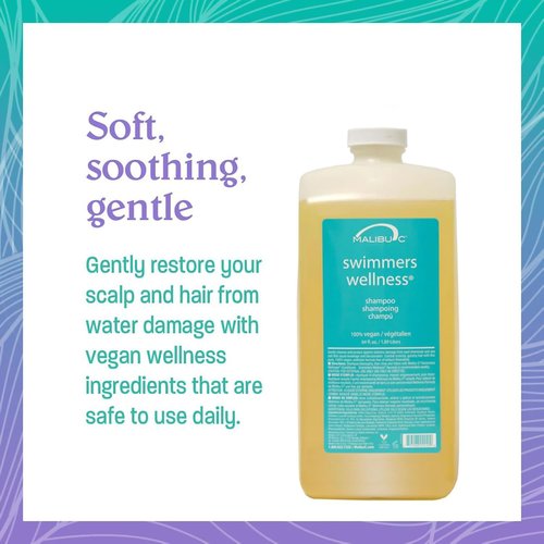 Malibu C Swimmers Shampoo - Protects Hair from Chlorine Damage & Restores Vitality - 12 oz