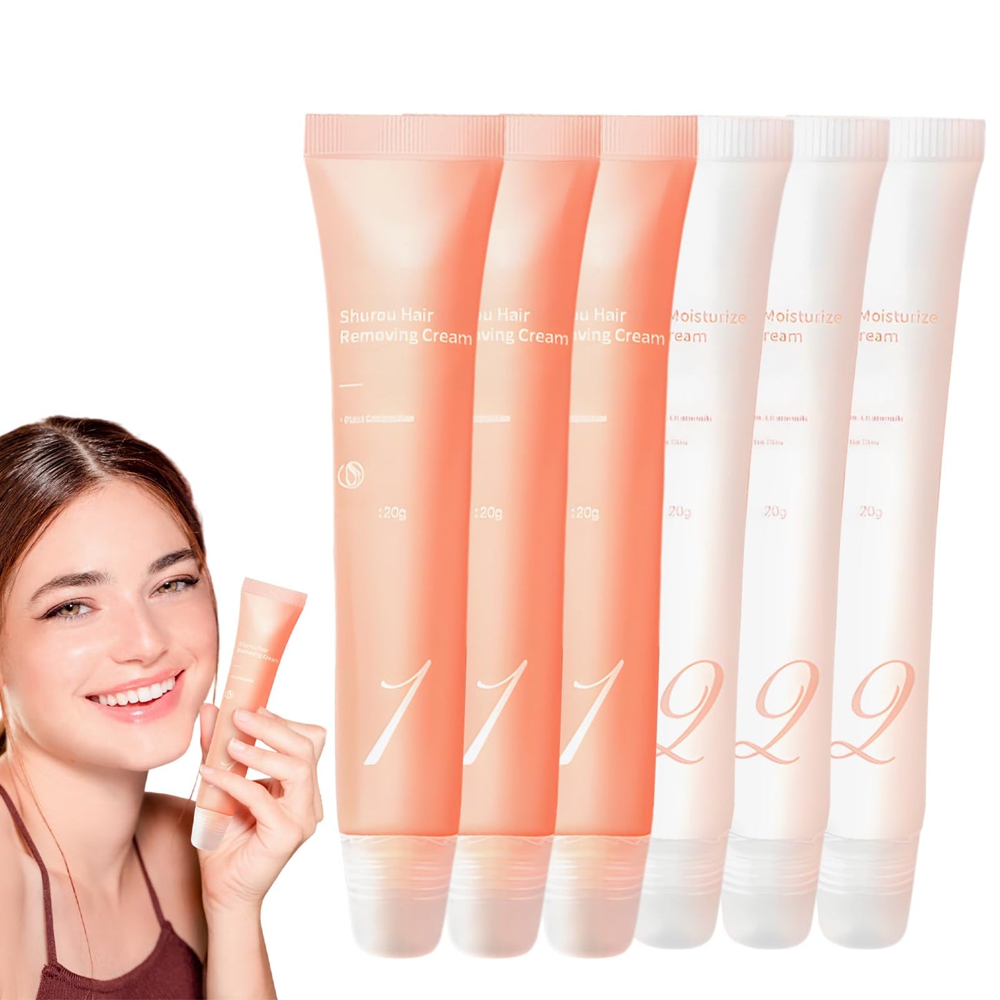 Facial Hair Removal Cream Kit, Face Hair Removal for Women Gentle and Soothing Hair Removal, Suitable for Delicate Facial Areas (3)