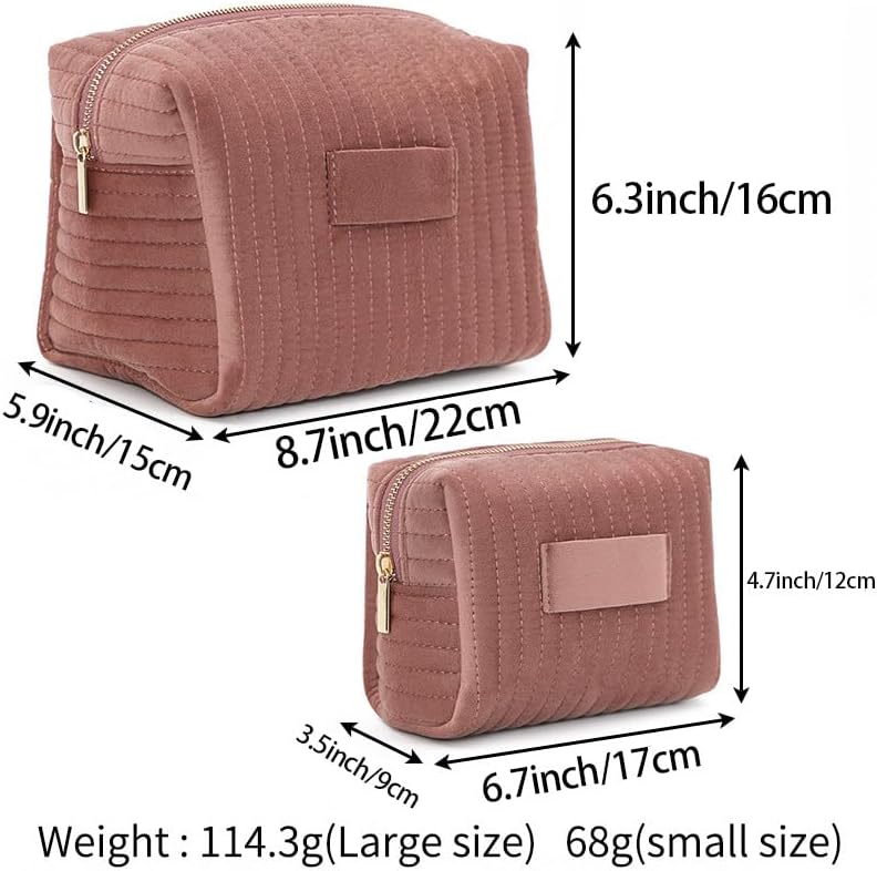 Skiennix Velvet Travel Makeup Bag - Soft Cosmetic Organizer for Women | Ideal Gift for Teachers & Nurses