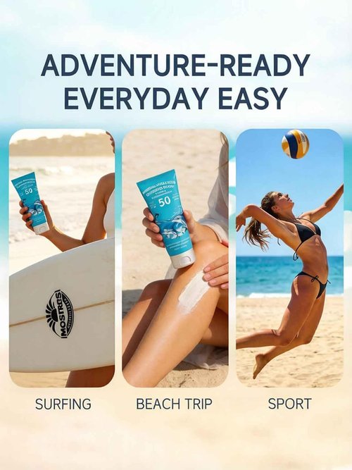 Reef Safe Sunscreen SPF 50 - Travel Size Zinc Oxide Mineral Formula with Natural Centella Extract