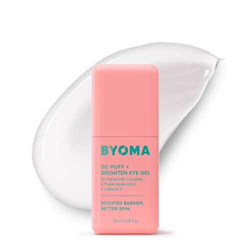 BYOMA De-Puff + Brighten Eye Gel - Lightweight Under Eye Cream for Dark Circles & Puffiness - 0.68 fl. oz