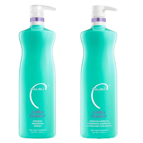 Malibu C Blondes Enhancing Shampoo & Conditioner Duo | Revitalizing Purple Formula for Healthy, Brilliant Hair (33.8 oz)
