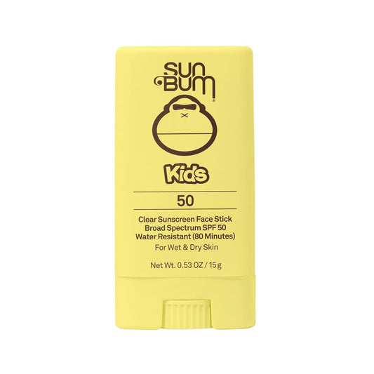 Sun Bum Kids SPF 50 Clear Face Stick Sunscreen - Broad Spectrum Protection with Vitamin E - Travel Size 0.53 oz