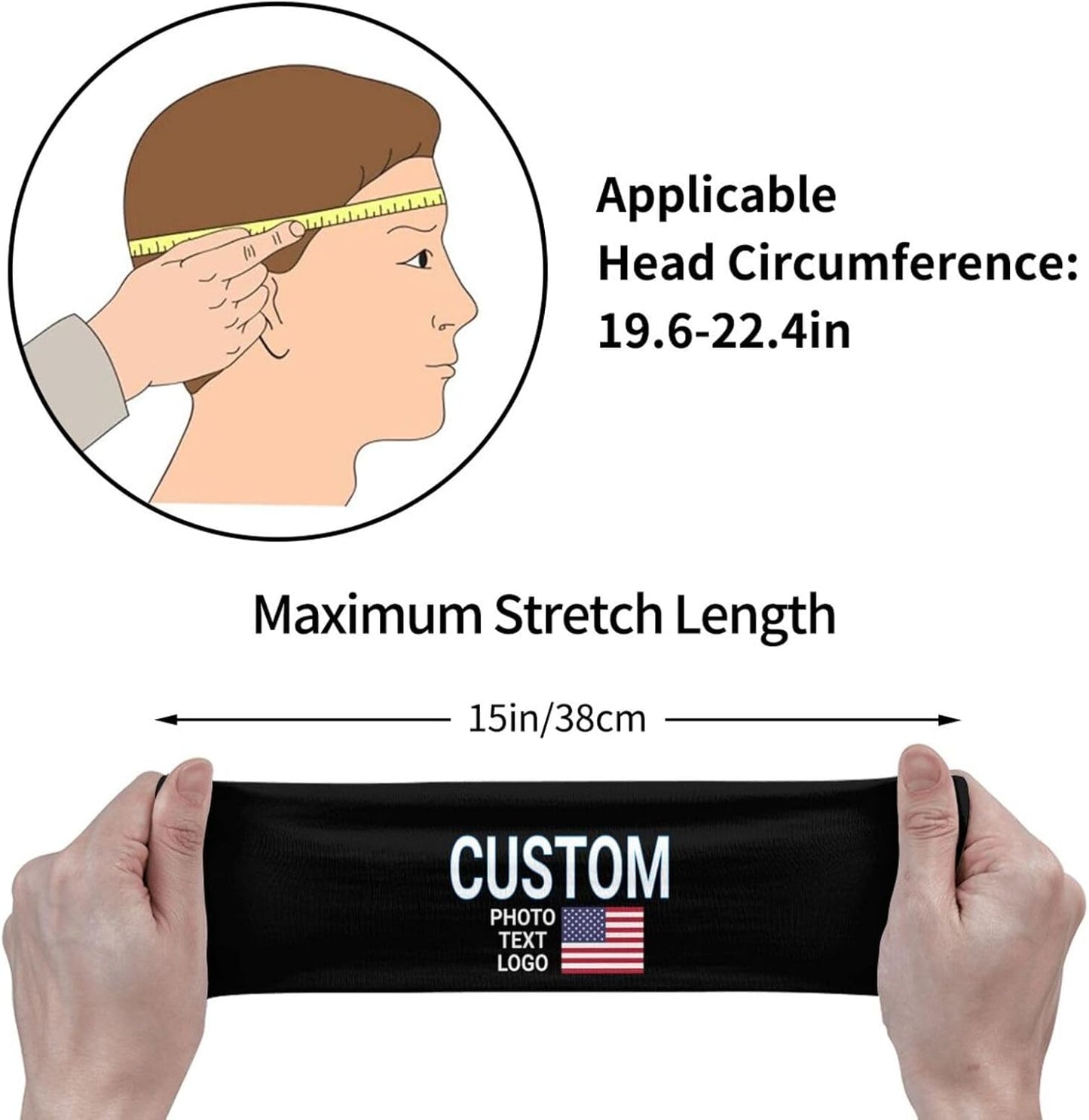Skiennix Custom Sports Headband - Personalized Moisture-Wicking Sweatband | Unisex, Breathable Design