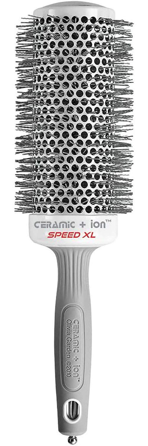 Olivia Garden Ceramic + Ion Speed XL - Professional Extra-Long Round Thermal Hair Brush for Thick Hair