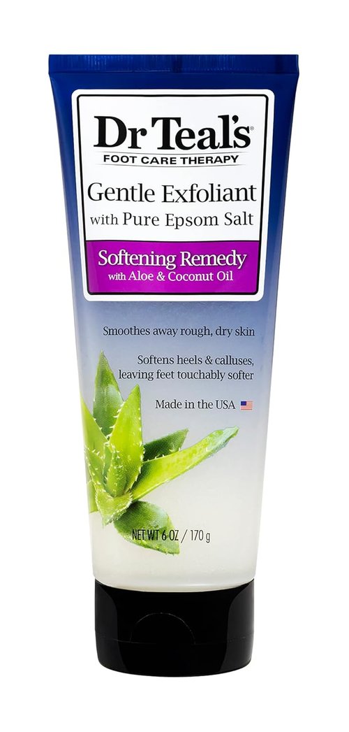 Dr. Teal's Foot Scrub - Gentle Exfoliant With Epsom Salt | 6 Ounce Size for Soft Feet