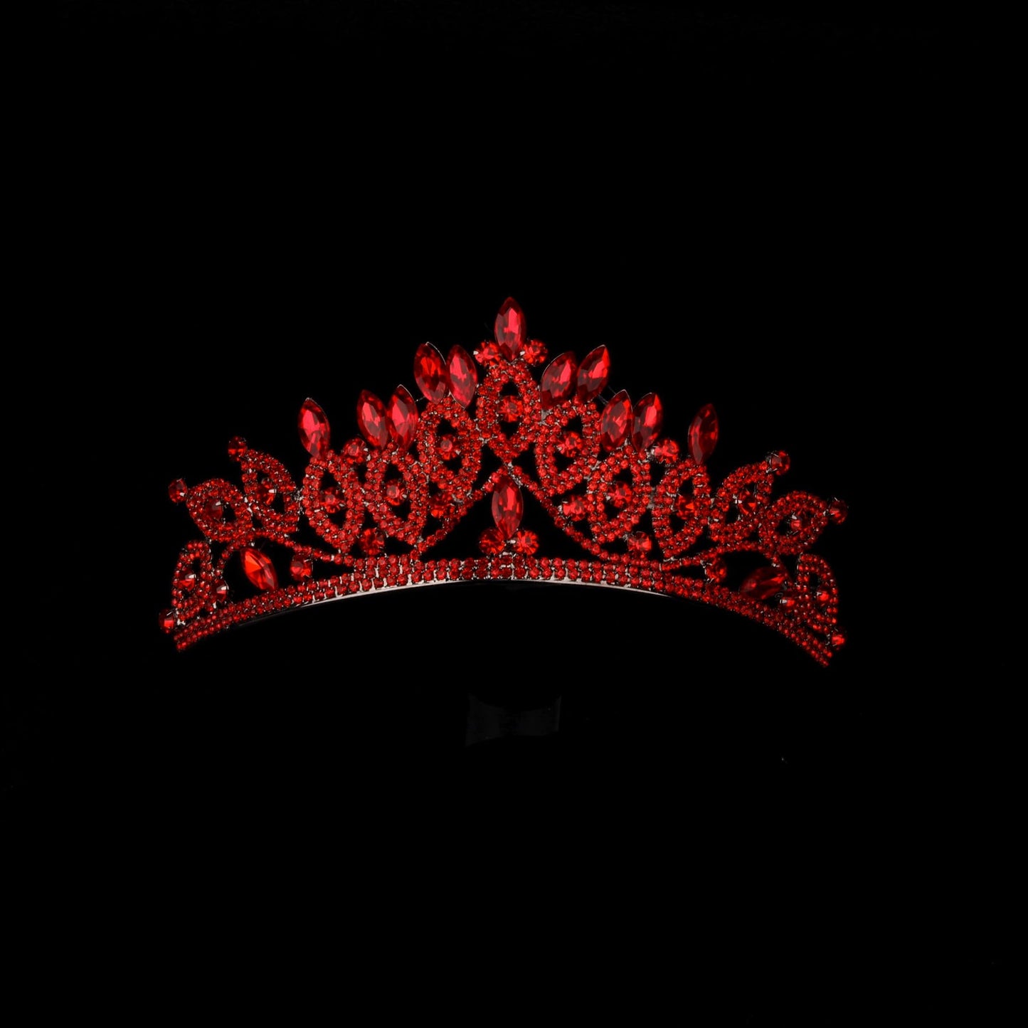 LIMELIA Women's Tiara, Crown for Henna Wedding Party | Glitter Hair Accessories for Bridal Birthday Halloween Costume Christmas Party, Princess Crowns Floral Pattern | Crystal Stone - Red