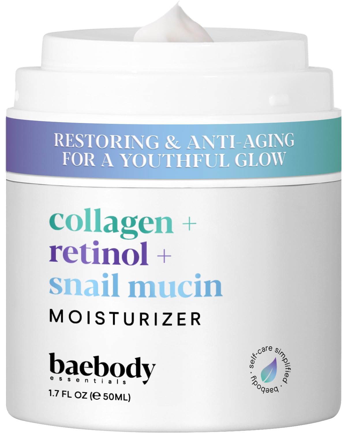Baebody Collagen Retinol Face Moisturizer - Anti-Aging Cream with Snail Mucin & Hyaluronic Acid (1.7 fl oz)