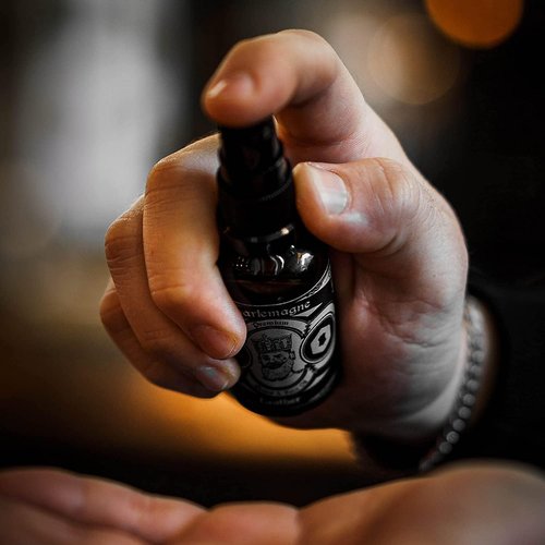 Charlemagne Beard Oil - 30ml Vegan Men's Grooming Oil | Leather Scented for Enhanced Beard Growth - Made in Germany