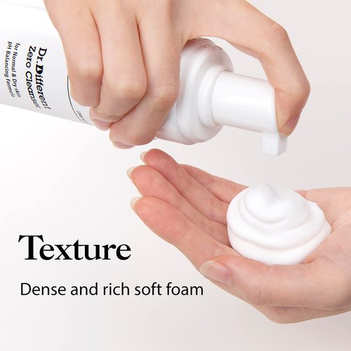 Dr.Different Zero Cleanser - Hypoallergenic pH 5.5 Foaming Face Cleanser with Hyaluronic Acid & Ceramide | 6.76 fl. oz.