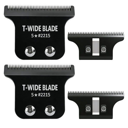 Wahl 5 Star Detailer Li Trimmer Replacement Blades - Adjustable Zero-Gap Stainless Steel, Black | 2 Pack