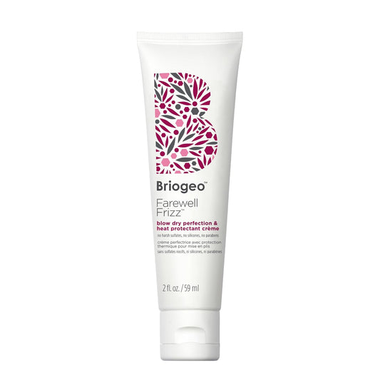 Briogeo Farewell Frizz Styling Cream - Heat Protectant Crème for Smoothness & Shine | Vegan, Silicone-Free, Protects Up to 450°F