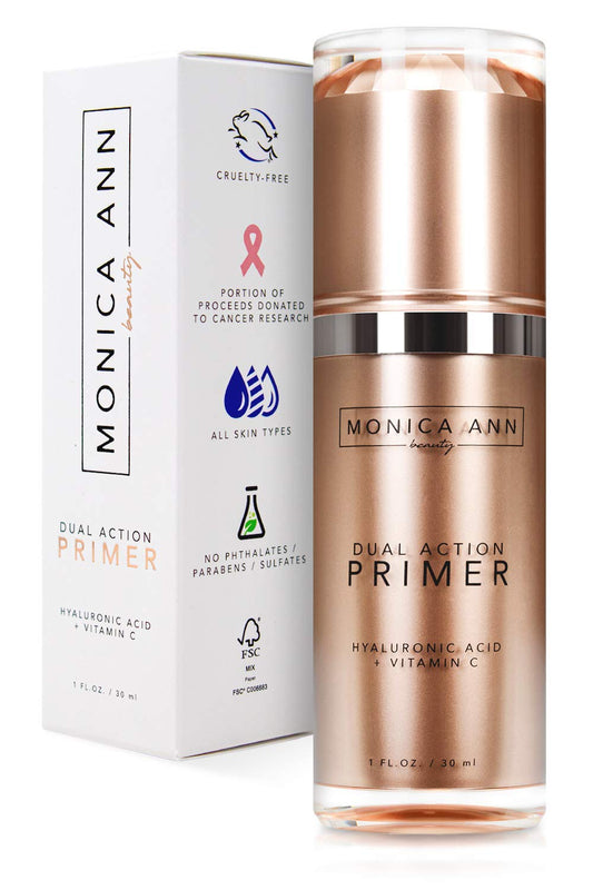 Skiennix Dual-Action Face Primer - 30 mL Hydrating Makeup Primer with Vitamin C & Hyaluronic Acid | Smoothing Translucent Matte Finish
