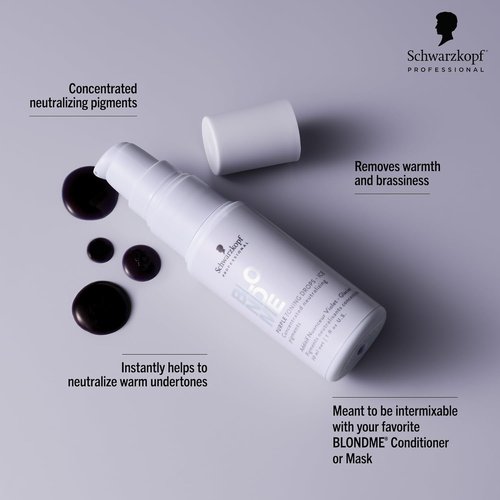 BLONDME Blonde Wonders Leave-In Toning Drops - Eliminate Brassy Yellow Tones | Ice, 1.0 Fl Oz | Color Depositing Treatment for Cool Blonde or Gray Hair