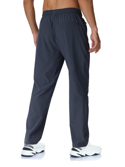 Rapoo Hiking Travel Track Sport Pants for Men Rear Deep Pockets Outdoor Comfortable Active Ultra Cooling Athletic Workout Pants for Men 2 Pack Black+Coolgrey L