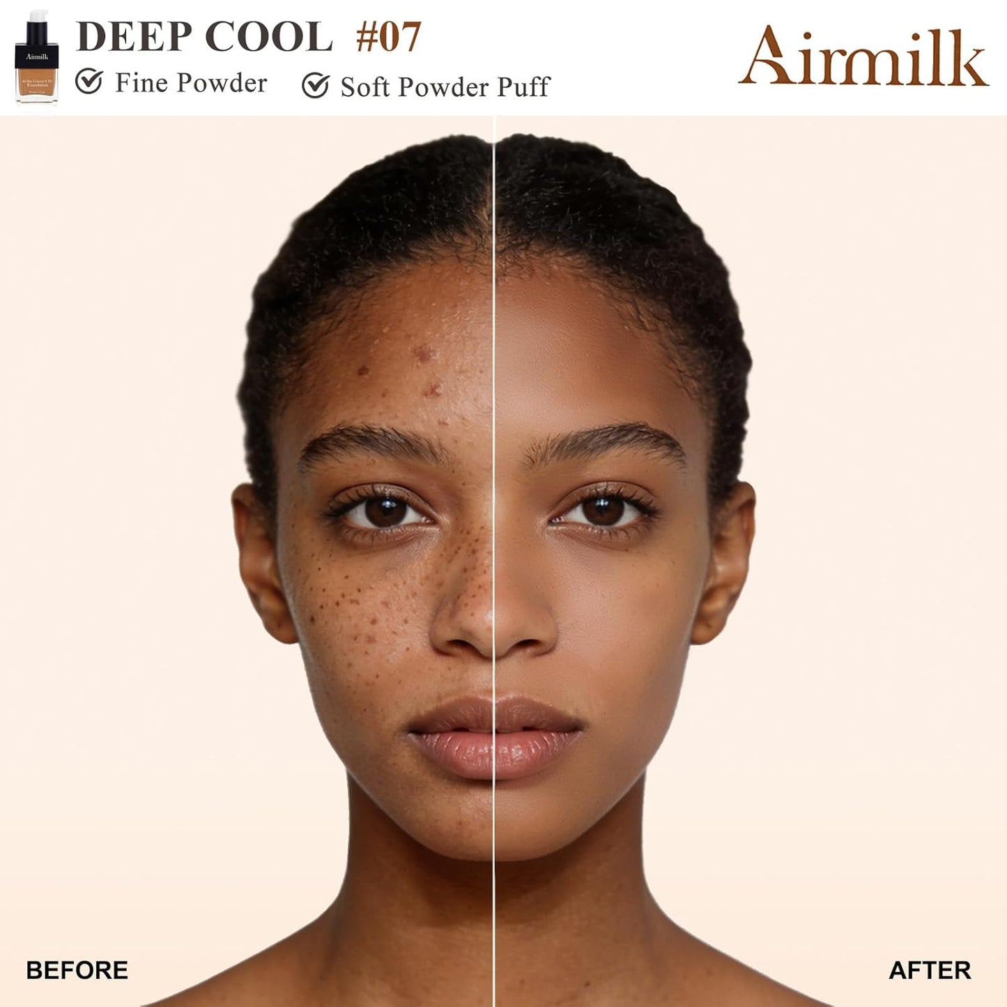 Skiennix Full Coverage Foundation - Skincare Makeup with Salicylic Acid for Sensitive Skin | 30ml Deep Cool