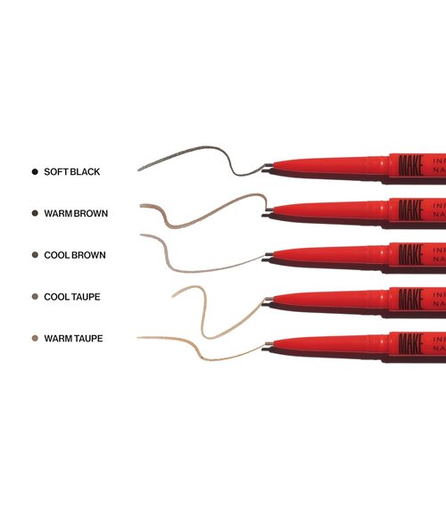 MAKE Beauty Nano Brow Micro Eyebrow Pencil - Long-Lasting Smudgeproof Precision Liner for Natural-Looking Brows | Warm Brown Shade