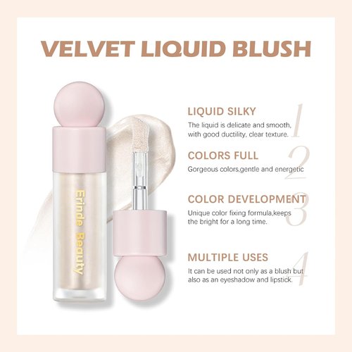 Erinde Liquid Highlighter - Natural Glossy Face Bronzer Stick | Lightweight & Blendable Cream Illuminator, 01# Moonlight