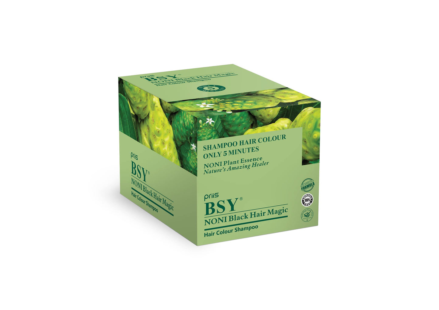 BSY Noni Black Hair Magic Hair Dye Shampoo, 12 ml - Pack of 24 Sachets