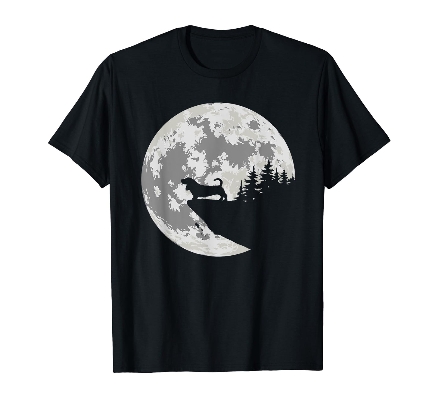 Basset Hound Apparel And Moon Funny Halloween Apparel T-Shirt