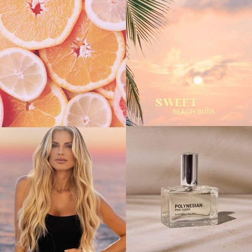 Beachwaver Co. B. Bungalow Polynesian Pink Sugar Fragrance - Full Size (1 Fl Oz) | Caribbean Coconut & Mandarin Notes