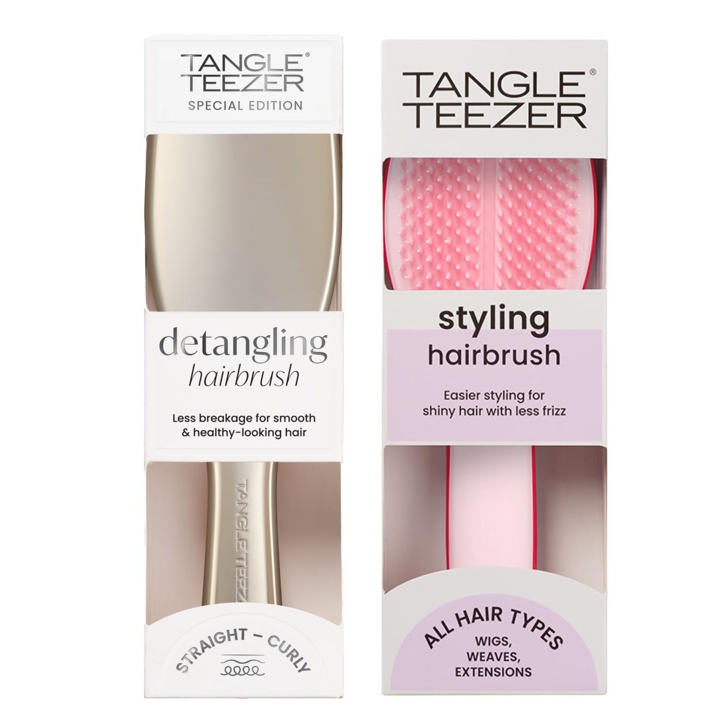Tangle Teezer Ultimate Detangler Chrome Edition - Perfect for Wet & Dry Hair | Includes Ultimate Styler Brush